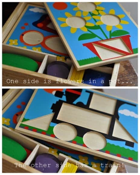 wooden pattern blocks learning activity