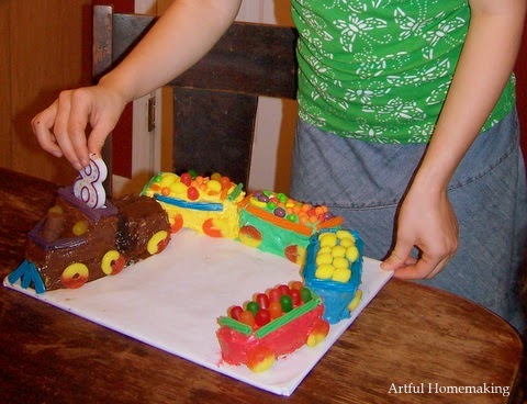 train birthday cake