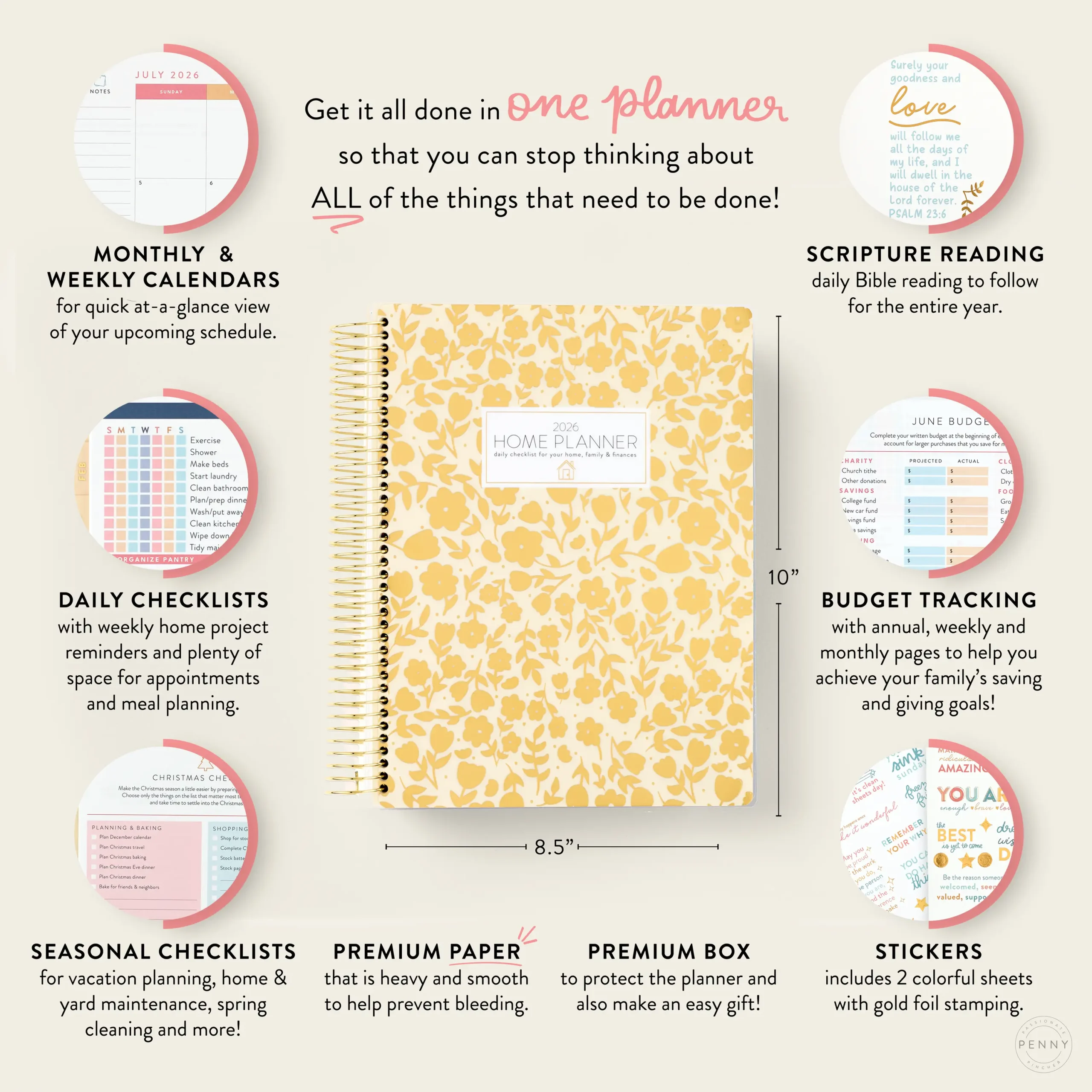 Features of the Passionate Penny Pincher home planner.