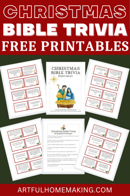 Christmas Bible Trivia Printables (Questions &amp; Answers) - Artful Homemaking