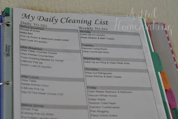 My Cleaning and Home Management Schedule