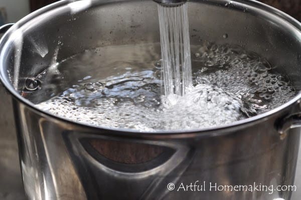 filling a pot with tap water