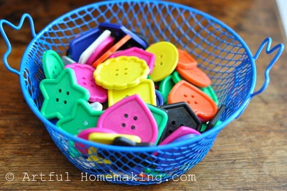 kids big buttons sorting activity