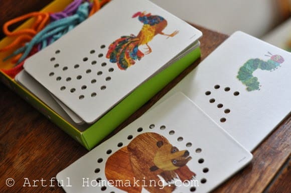 Eric Carle lacing cards