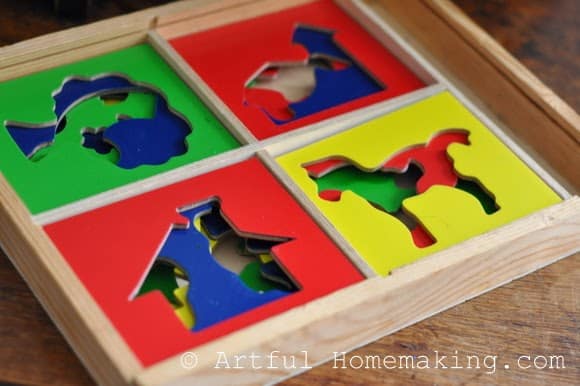 wooden stencil kids' activity