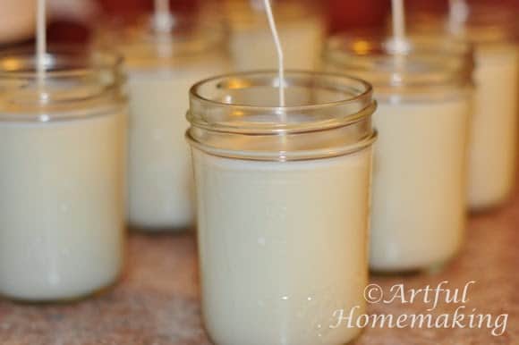 a DIY soy candle in a glass jar
