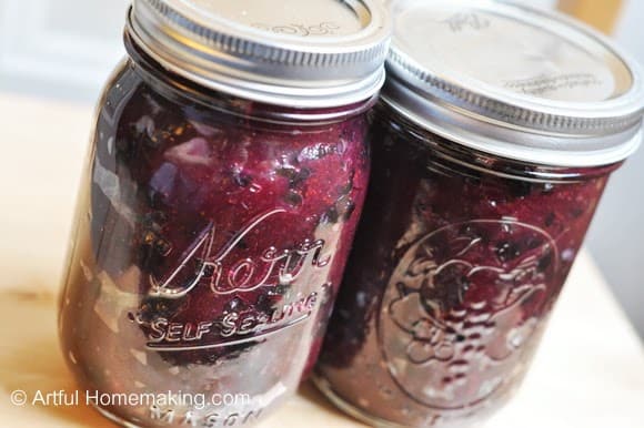 honey sweetened blueberry jam