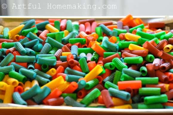 dyeing pasta for kids crafts and activities