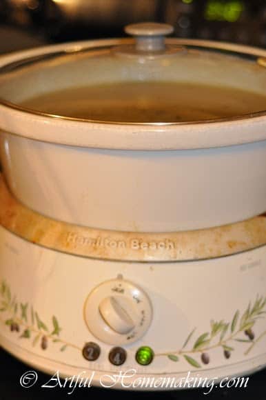 crock pot chicken stock