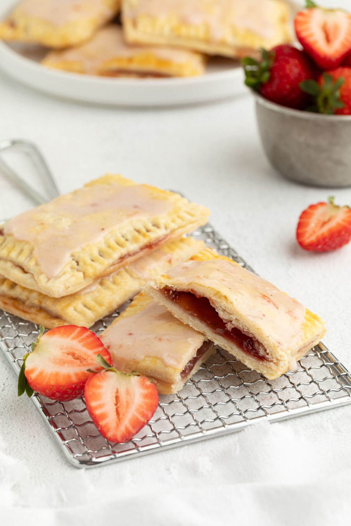 Sourdough pop tarts on a cooling rack.