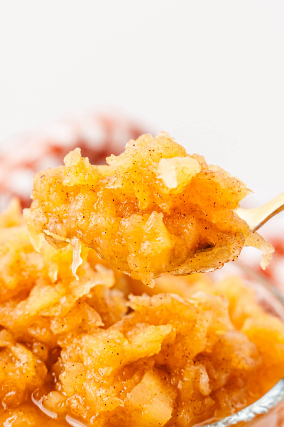 Homemade applesauce with cinnamon.