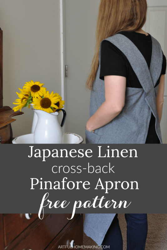 Japanese Linen Cross Back Pinafore Apron Pattern