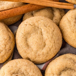 Pumpkin pie spice cookies in a pile.