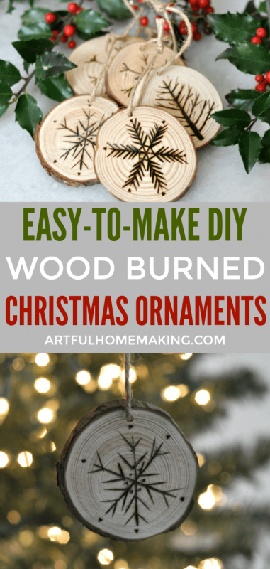 Rustic Wood Slice Christmas Ornaments