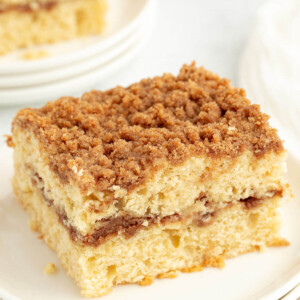 Sourdough coffee cake on a plate.