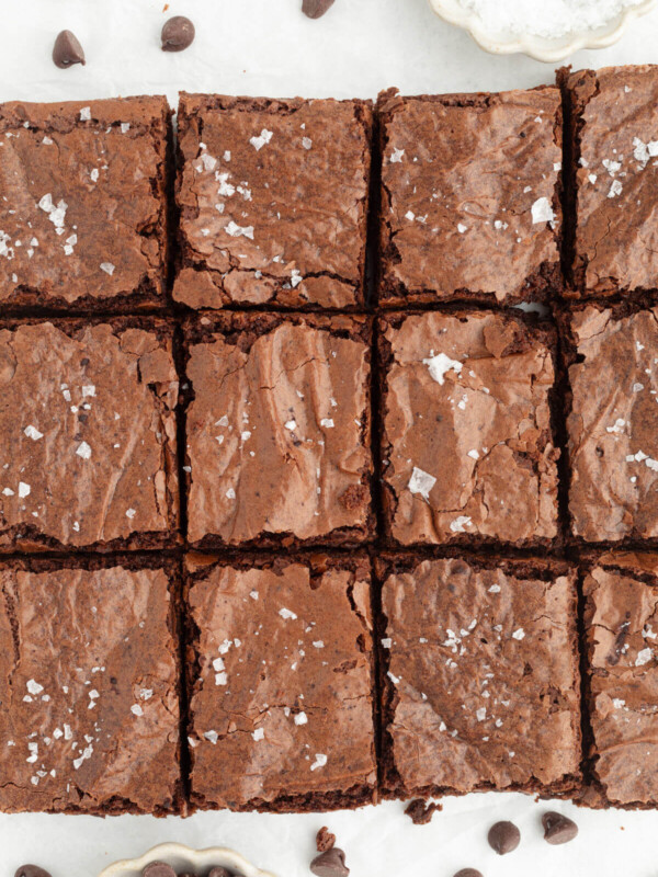 Sourdough brownies cut into squares.