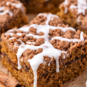Sourdough pumpkin coffee cake bars.