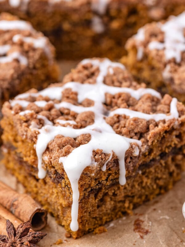 Sourdough pumpkin coffee cake bars.