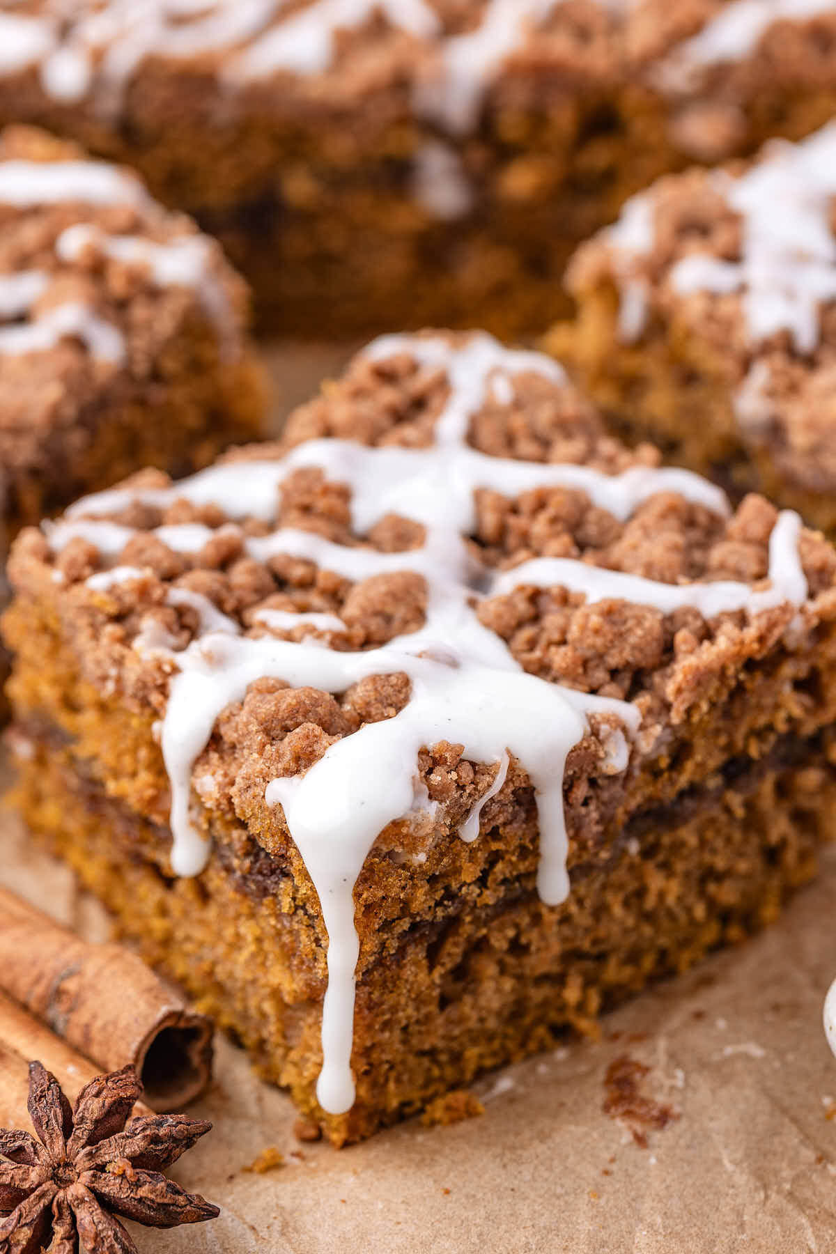 Sourdough pumpkin coffee cake bars.