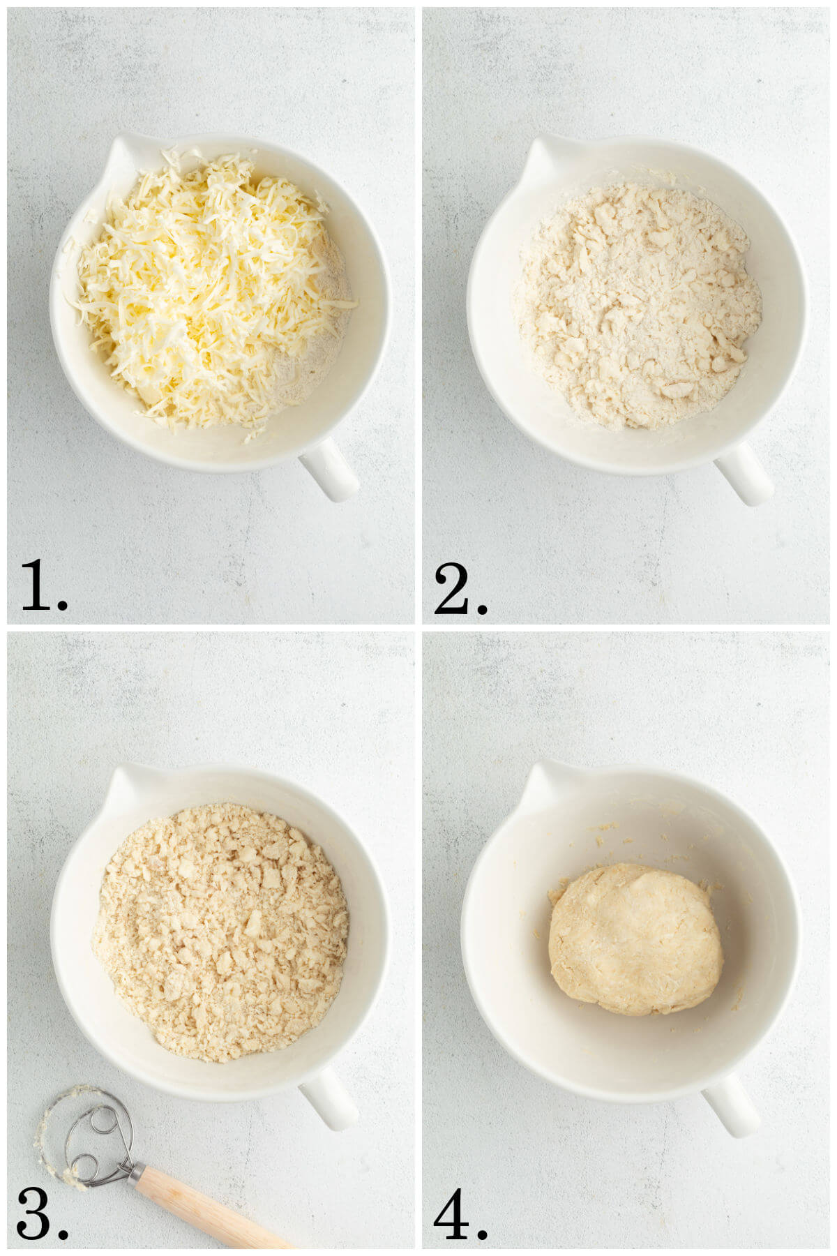 Collage of four photos showing steps 1-4 for how to make sourdough pop tarts.