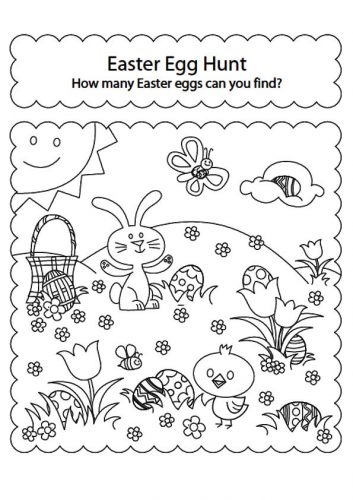 easter egg hunt coloring page