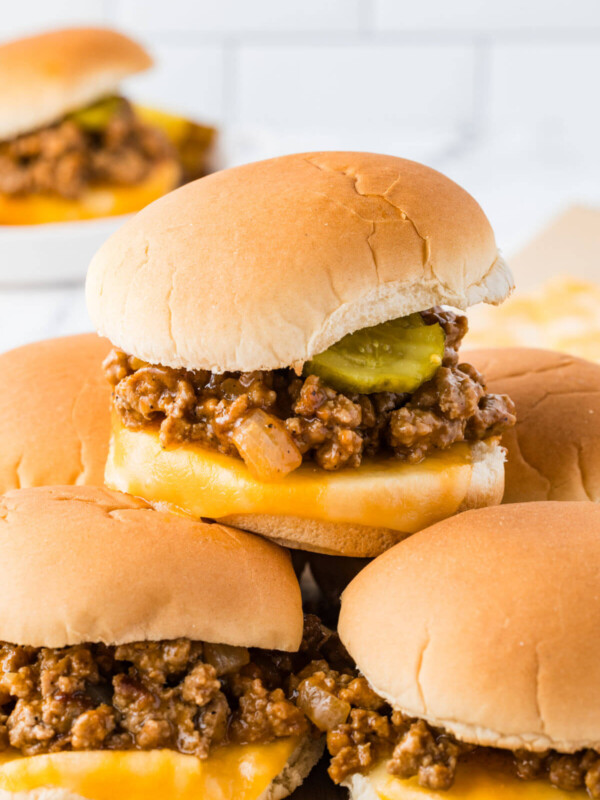 Turkey sloppy joes on a plate.