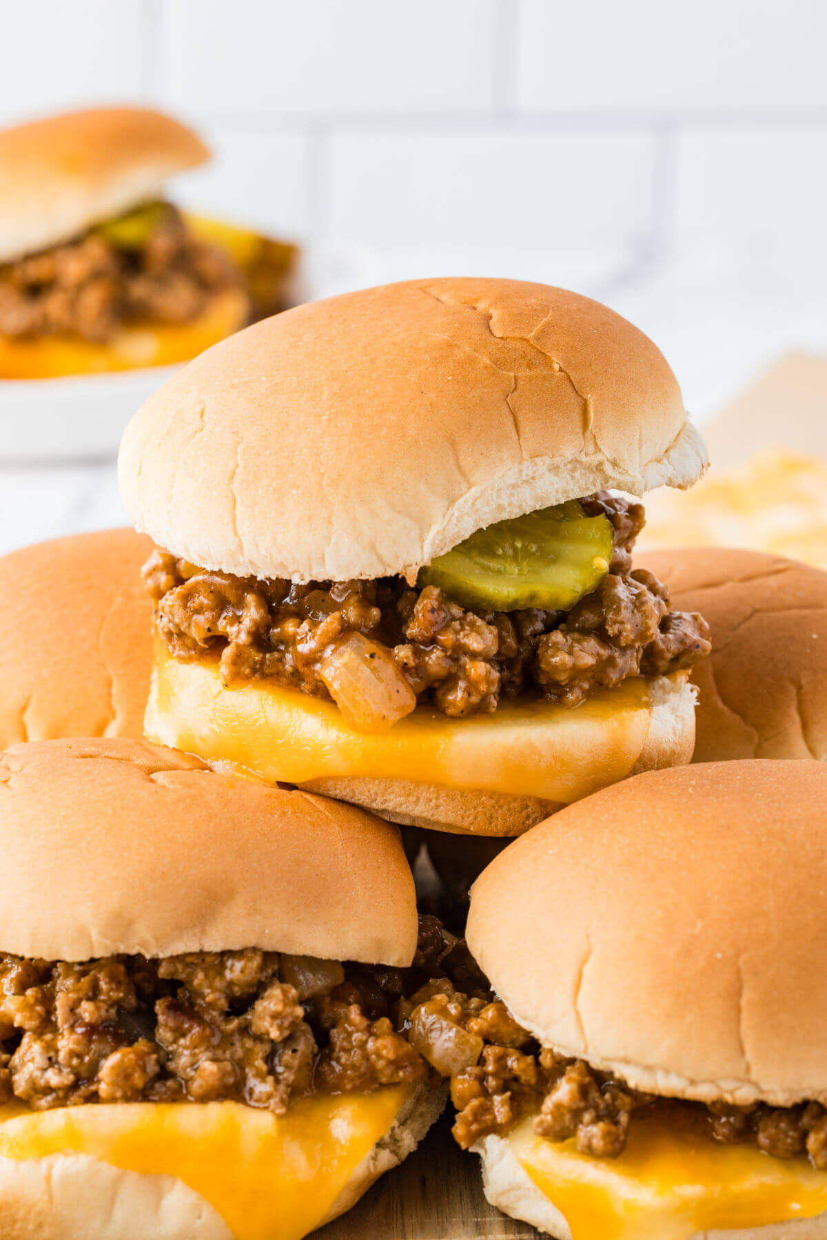 Turkey sloppy joes on a plate.