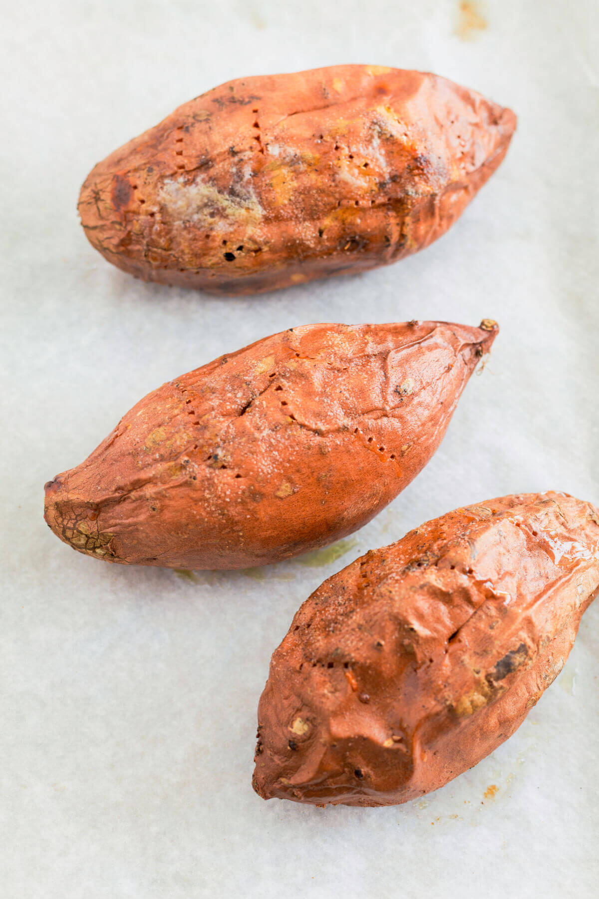 Baked sweet potatoes.