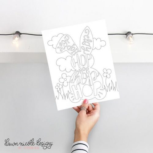 typographic bunny printable