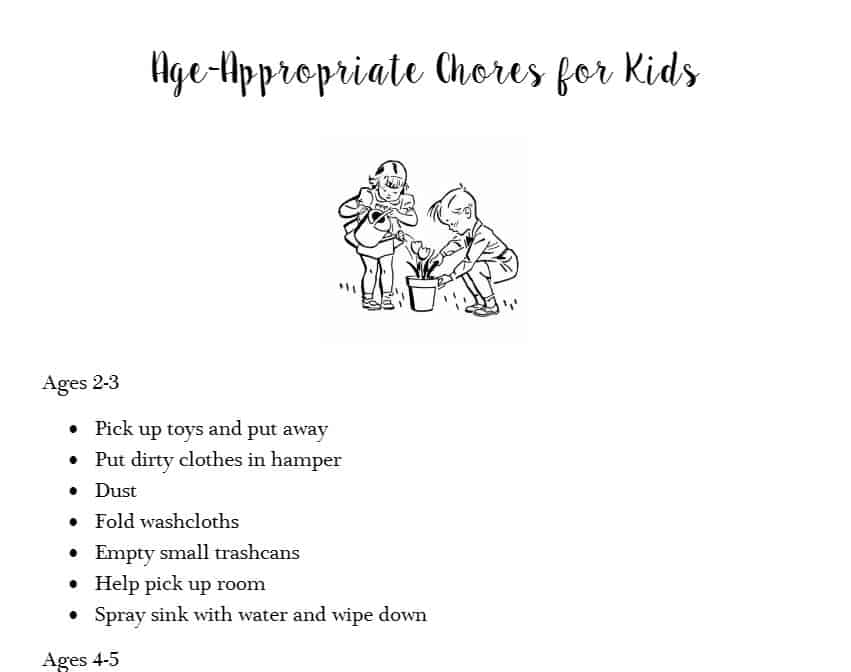 age-appropriate chores