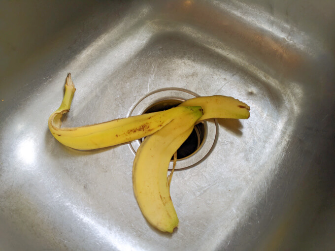 banana peel in sink disposal