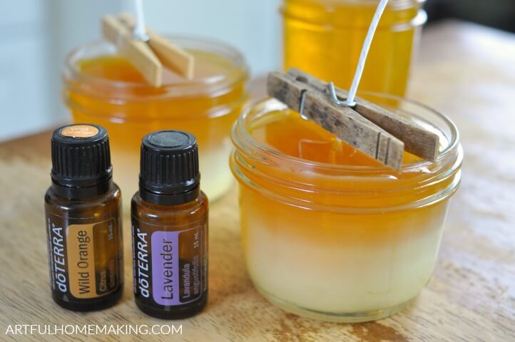 beeswax candles with essential oils