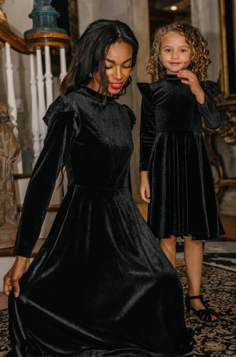 black velvet mommy and me christmas dresses