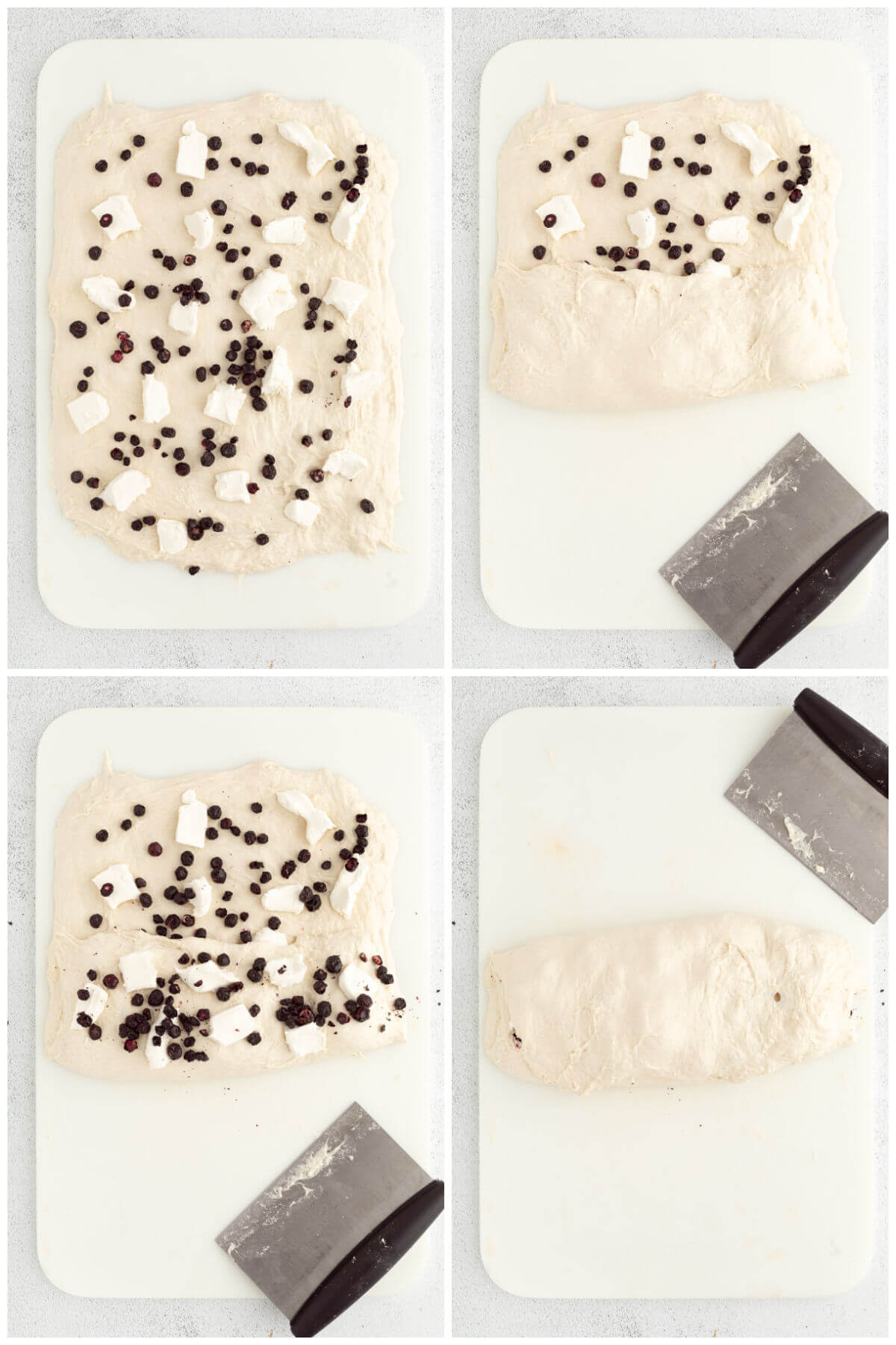 steps for how to make blueberry cream cheese sourdough bread