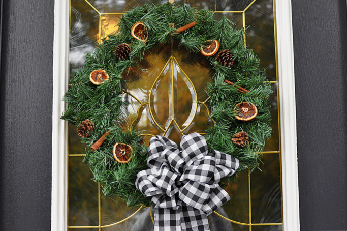  Christmas Wreath for Front Door,Black White Buffalo