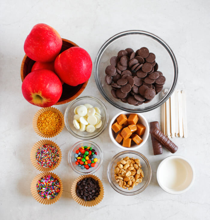 ingredients in bowls on a white countertop