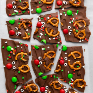 chocolate reindeer bark broken into pieces