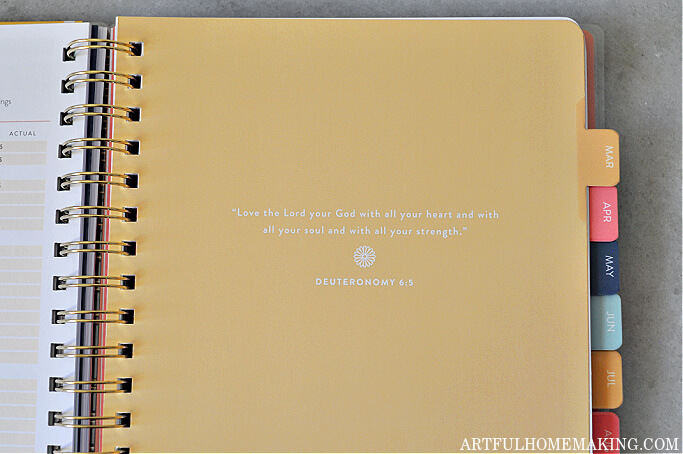 Bible verse on monthly tab