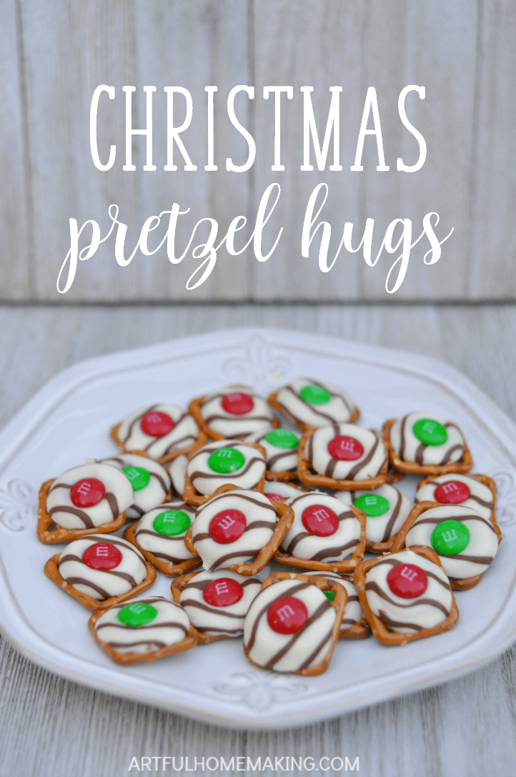 Pretzel M&M Hugs {Christmas Style} - Cooking Classy