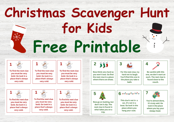 Christmas scavenger hunt for kids