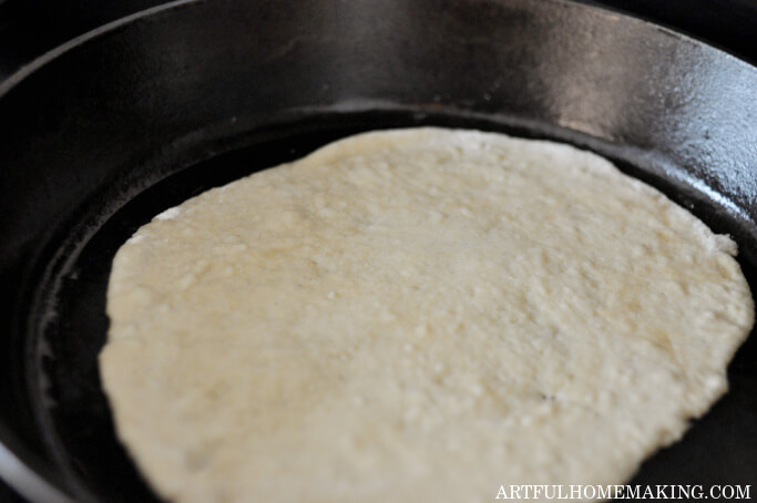 frying tortilla dough