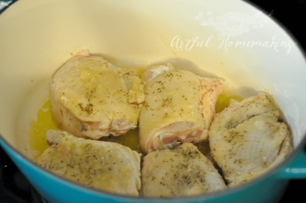 chicken cacciatore in a dutch oven