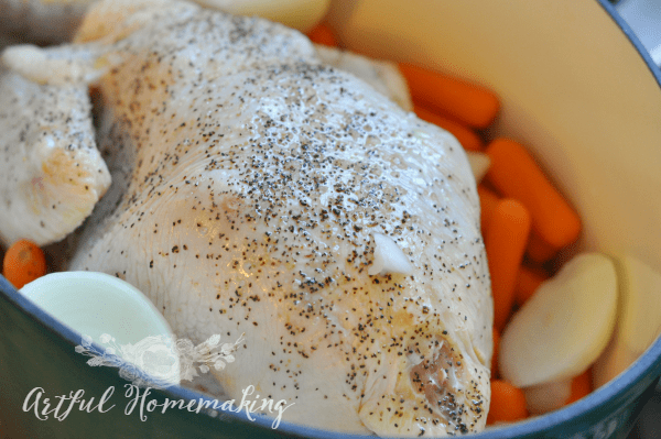 chicken cacciatore in a dutch oven