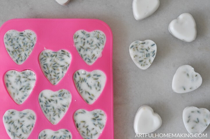 lavender goat milk soap hearts