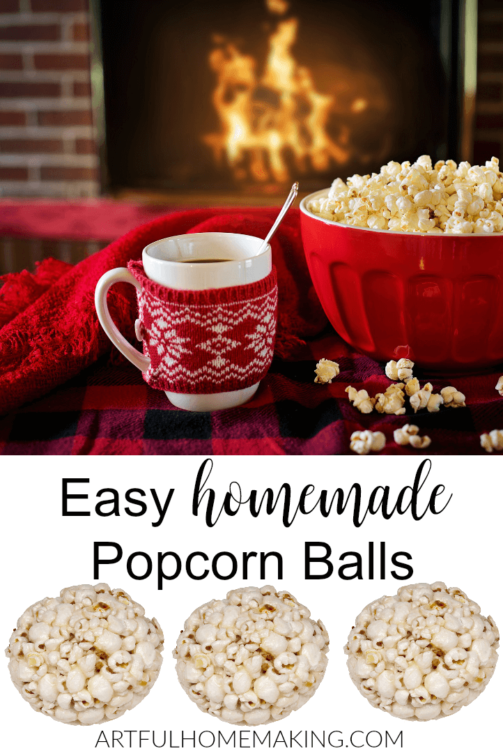 These popcorn balls are super easy to make with your kids on a winter day!