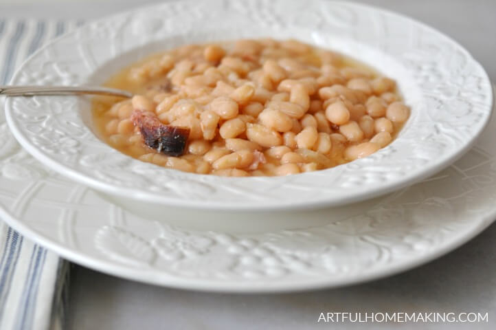 slow cooker ham and beans
