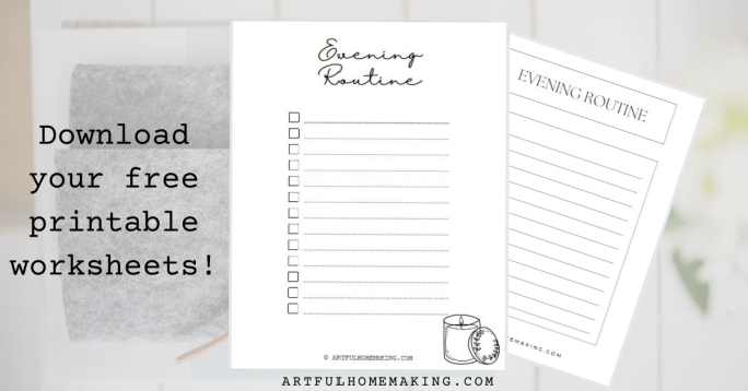 evening routine for homemakers printables