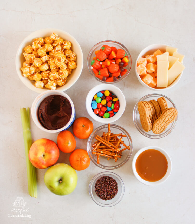 ingredients used to make a fall dessert charcuterie board