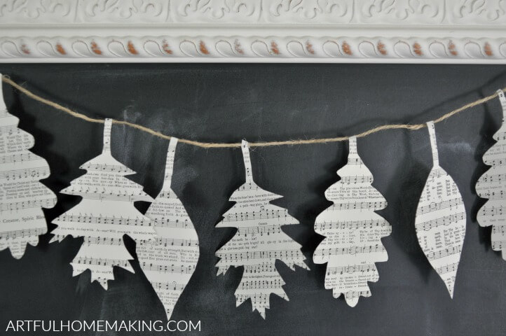 fall leaf book page garland