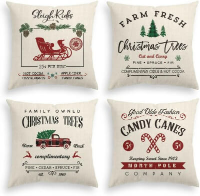 farmhouse christmas pillow covers